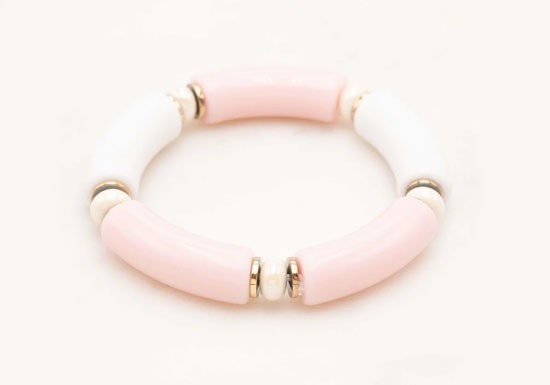 Bracelet Irokido - Rose et blanc