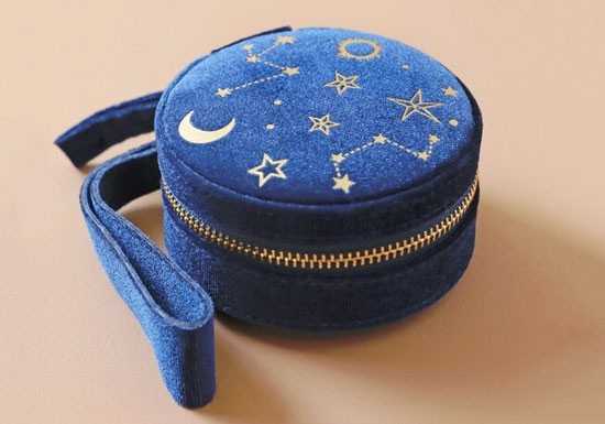 Boîte à bijoux ronde - Starry night blue