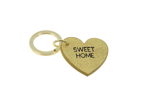 Porte-clés coeur SWEET HOME - doré