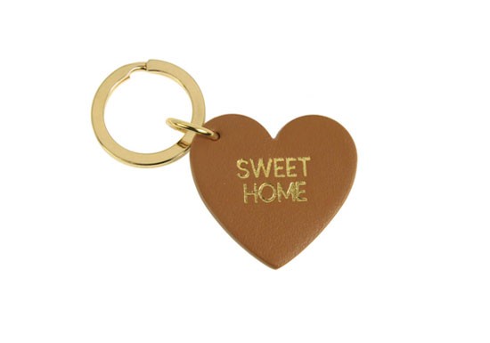 Porte-clés coeur SWEET HOME - Camel