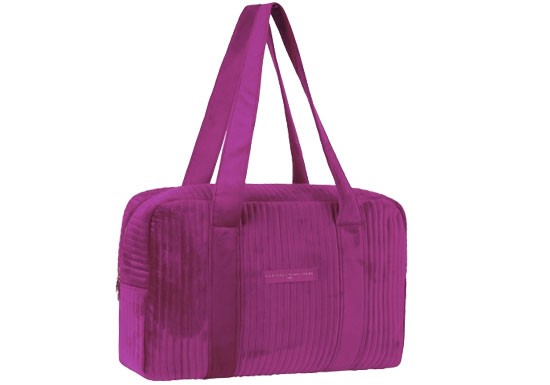 Sac week end Velours - Fuchsia