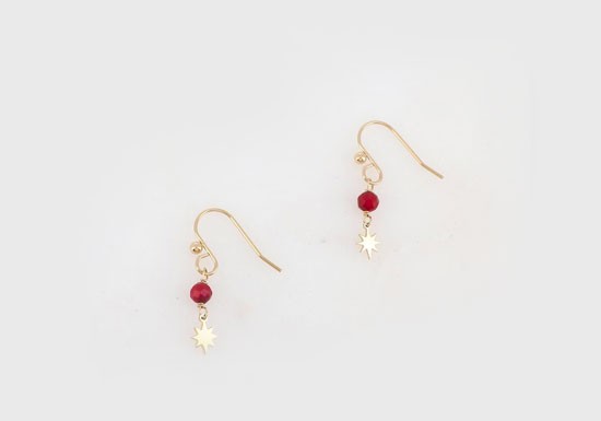 Boucles d'oreilles Véga - Perle Rouge