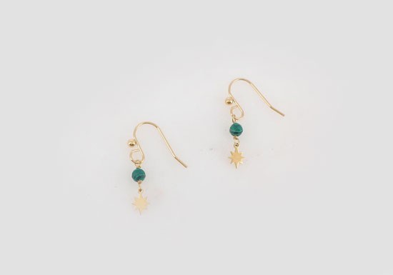 Boucles d'oreilles Véga - Malachite