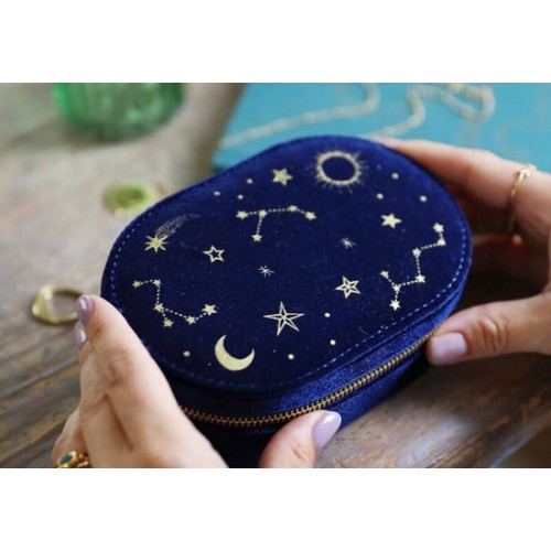 Boîte à bijoux ovale - Starry night blue