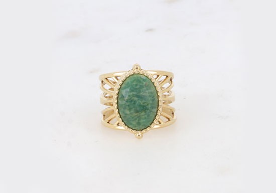 Bague Cybelle - Jaspe vert