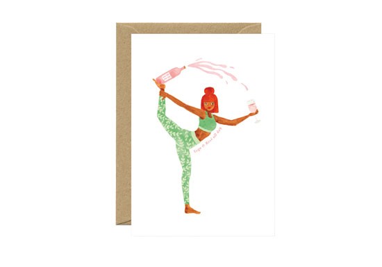 Carte postale Yoga rosé