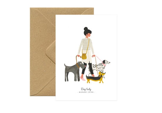 Carte postale Madame chien