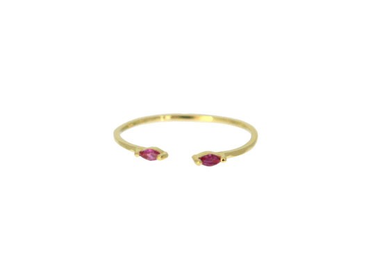 Bague Cléo ouverte fuchsia