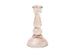 Bougeoir en verre rose