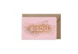 Mini carte Confettis Bisou rose