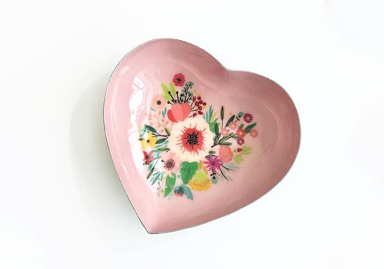 Coupelle cœur rose - Bouquet