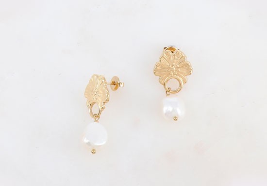 Boucles d'oreilles Athédora fleur