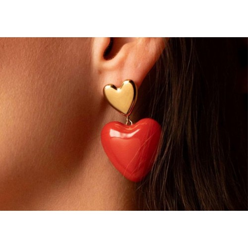 Boucles d'oreilles Valencia rouge