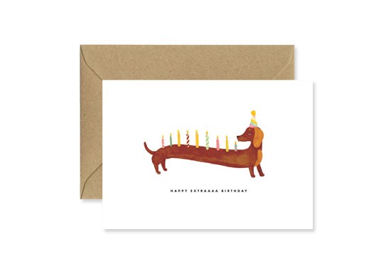 Carte postale Dachshunds Extra Birthday