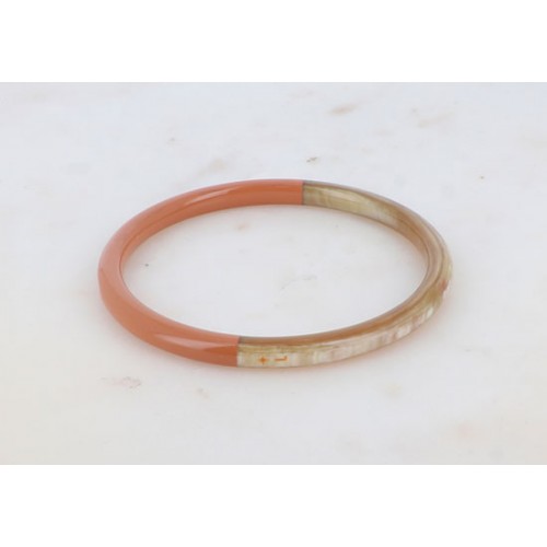 Bracelet jonc en corne épais laqué - Marron