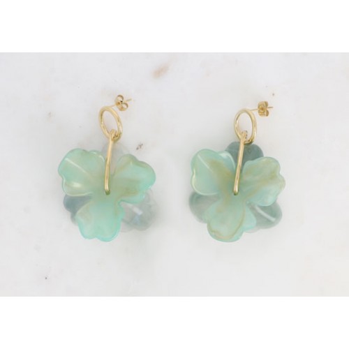 Boucles d'oreilles Anémone - Vert