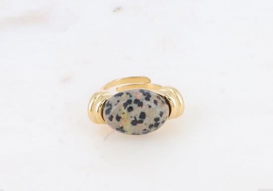 Bague Inaya - Jaspe dalmatien