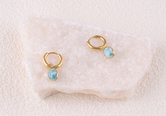 Boucles d'oreilles Azalée - amazonite
