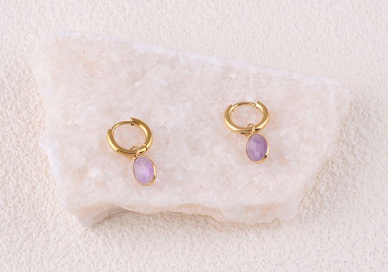 Boucles d'oreilles Azalée - Améthyste
