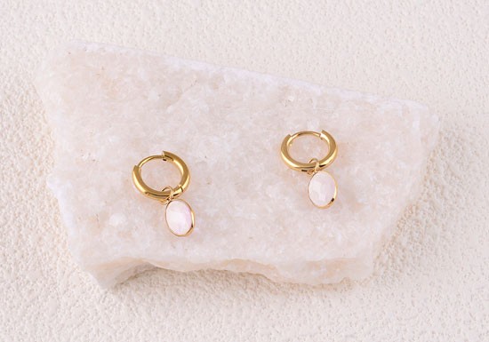 Boucles d'oreilles Azalée - Quartz blanc