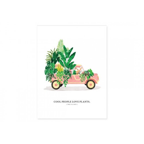 Petite affiche Mehari with plants