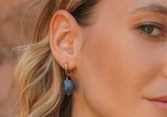 Boucles d'oreilles Oreade (bleu ou vert)