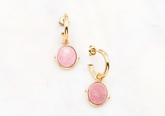Boucles d'oreilles Ginnette - Rhodonite