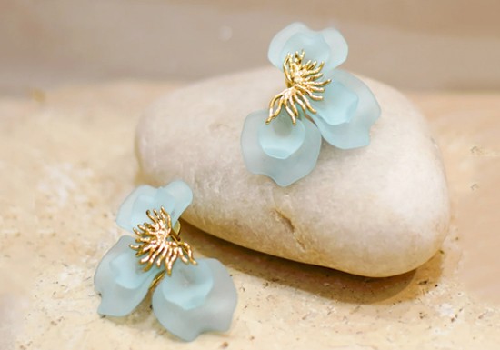 Boucles d'oreilles Bloom bleu ciel