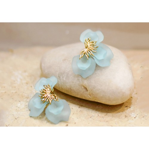 Boucles d'oreilles Bloom bleu ciel