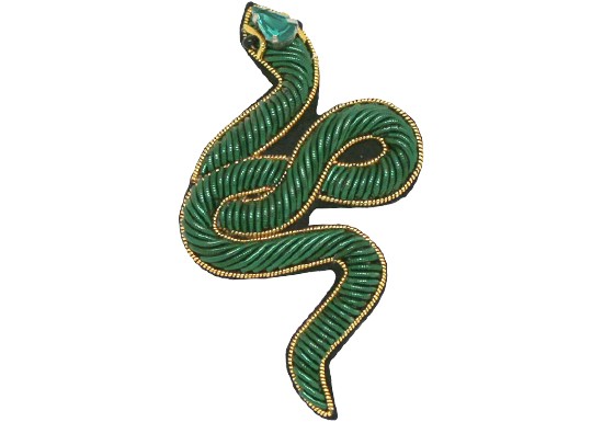 Broche Serpent vert