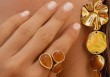 Bague Idrissa - Agate blanche, quartz fraise et agate orange