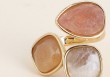 Bague Idrissa - Agate blanche, quartz fraise et agate orange