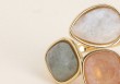 Bague Idrissa - Agate blanche, quartz fraise et labradorite