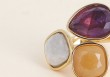 Bague Idrissa - Agate orange, améthyste et agate blanche