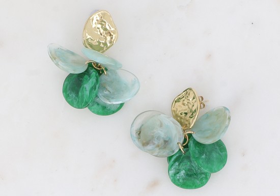 Boucles d'oreilles Edmée vert