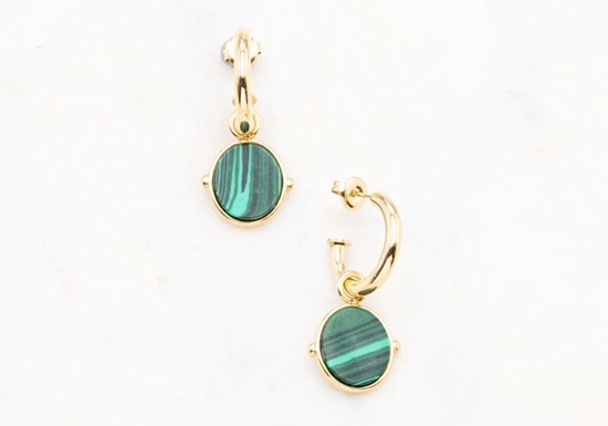 Boucles d'oreilles Ginnette - Malachite