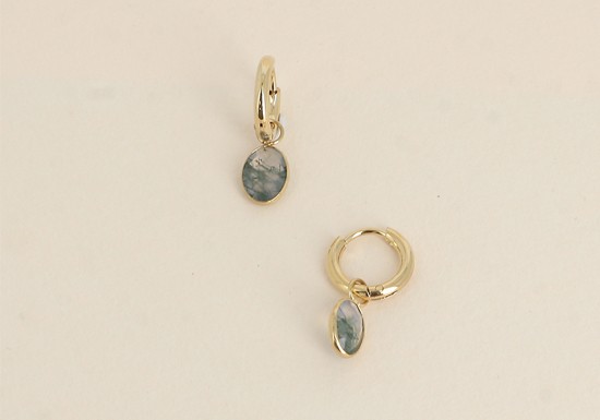 Boucles d'oreilles Azalée - Agate mousse
