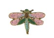 Broche Libellule rose