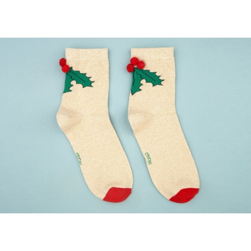 Chaussettes Houx pompons