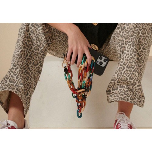 Chaîne Téléphone Ambre multicolore