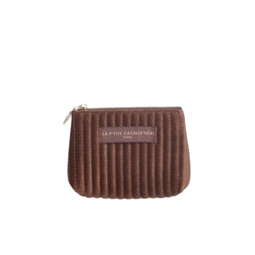 Petite pochette Velours cappuccino