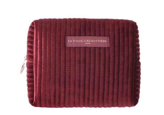 Trousse Velours bordeaux