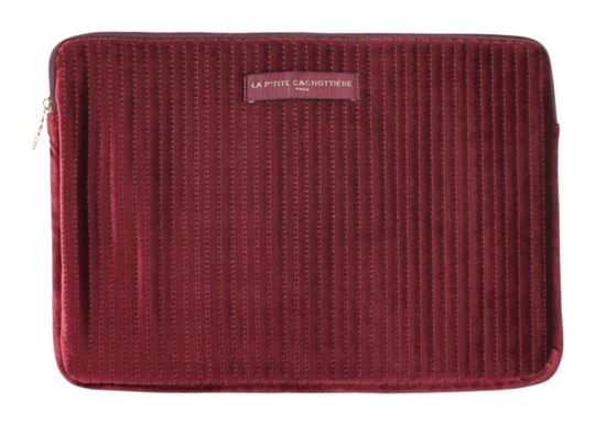 Pochette ordinateur 13-14'' Velours bordeaux