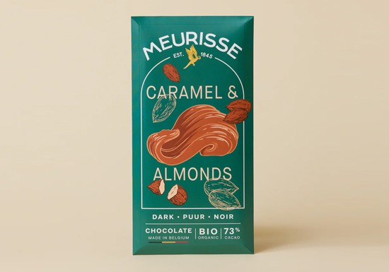 Chocolat noir avec amandes caramélisées