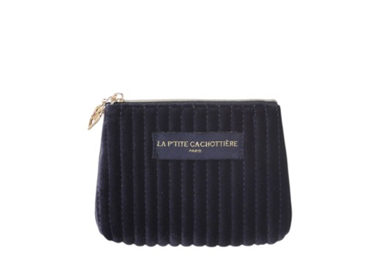 Petite pochette velours - Bleu navy