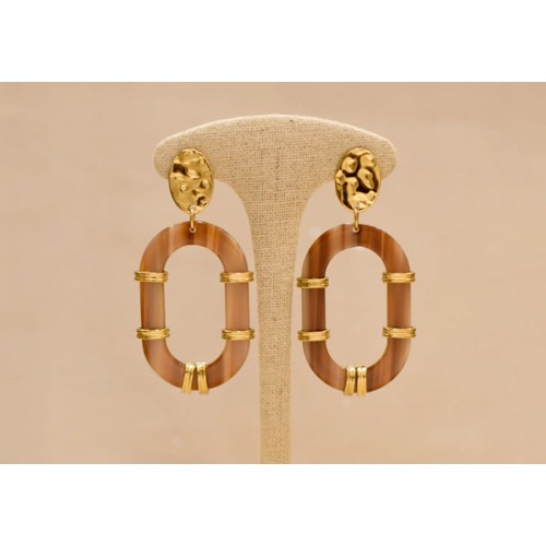 Boucles d'oreilles Keya marron