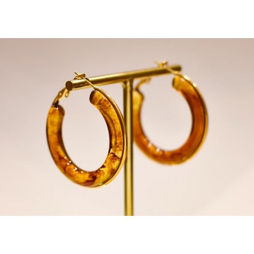 Boucles d'oreilles Maelis marron