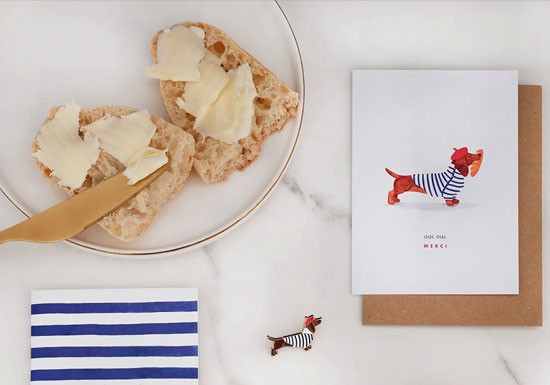 Carte postale Oui Oui Merci