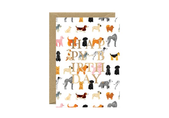 Carte postale Birthday Dogs pattern