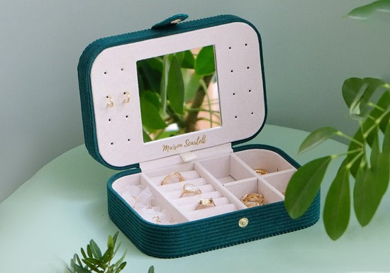 Boite Brigitte Velours côtelé Vert